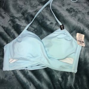 PINK light blue bikini top